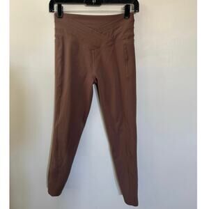 Lorna Jane High-Waisted Crossover Leggings in Brown SZ S